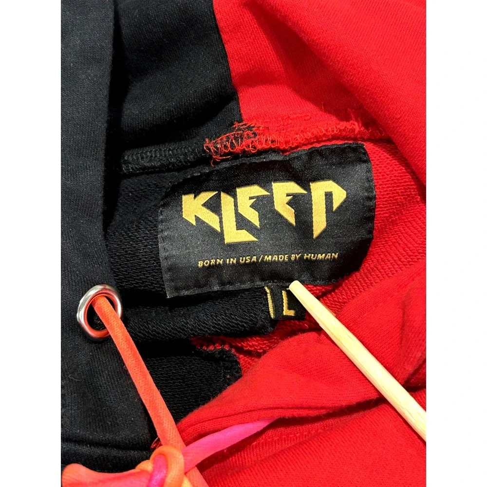 Kleep Reese Split Pullover Hoodie Size LARGE Streetwear Always Fresh Comic Print